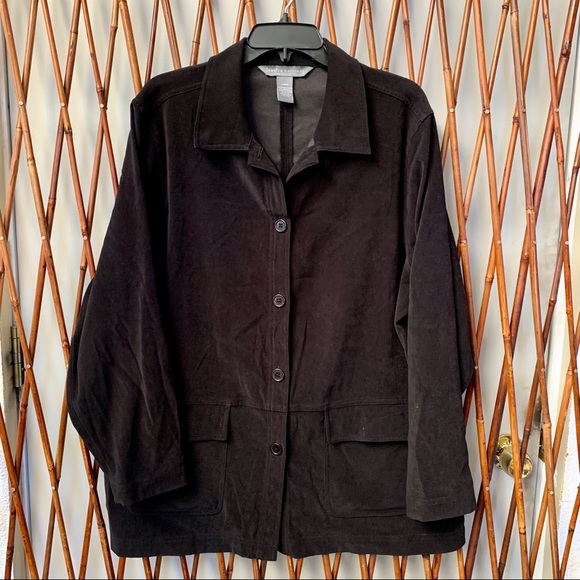 Jessica Holbrook Jackets & Blazers - “Black Suede-Clothe Jacket”